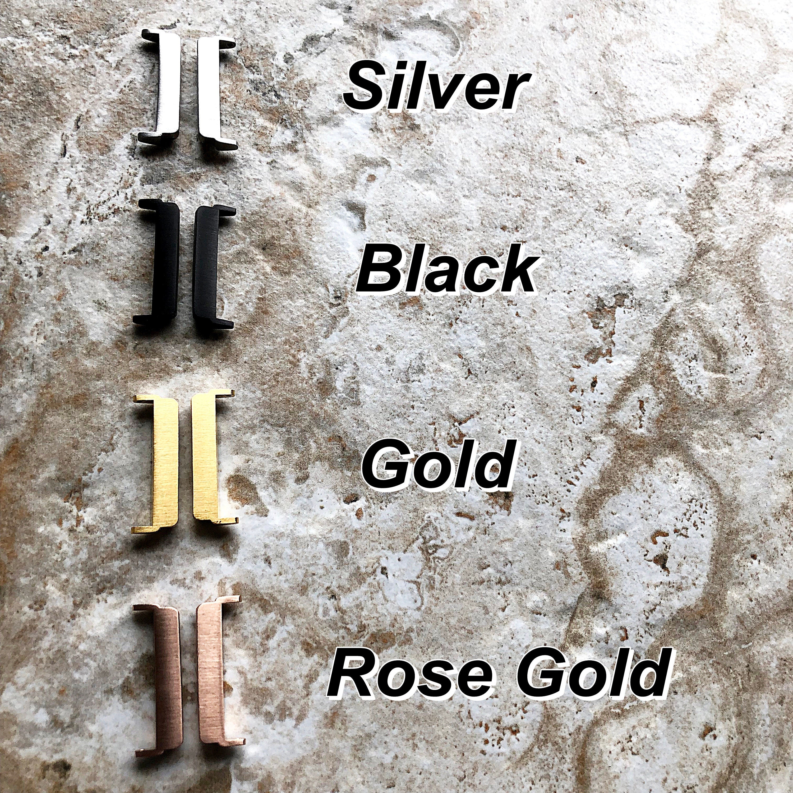 Fitbit Versa 2 3 4 Sense 2 Sports Band Midnight Blue Loop and Hook Watch Bands Straps Adjustable with Quick Adapters Silver Rose Gold Black